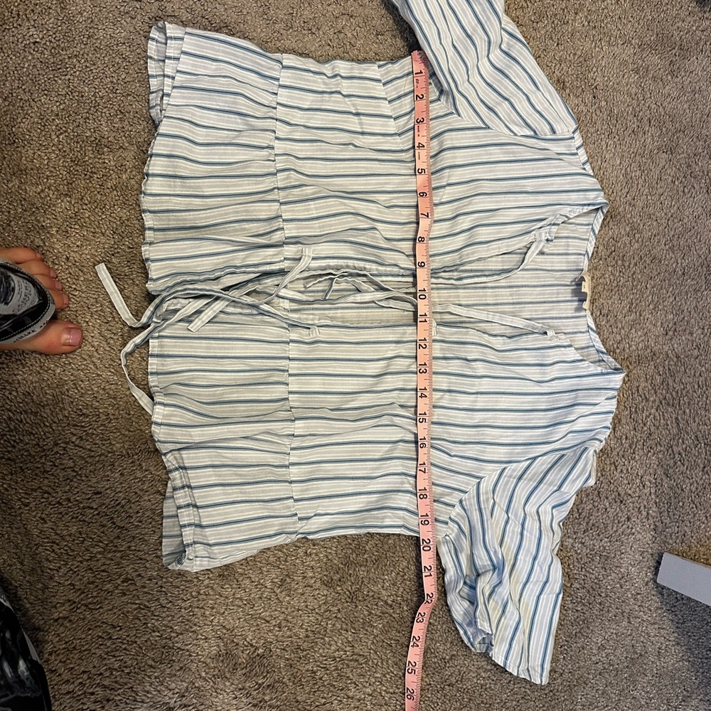 Sezane Blue and White Striped Blouse - Picture 6 of 8